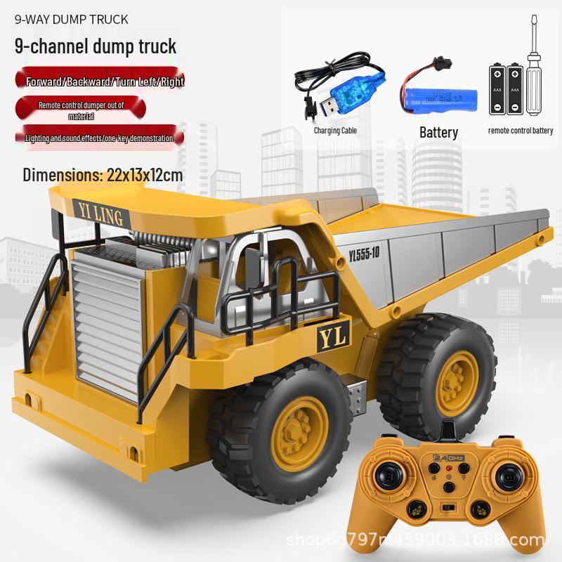 New Remote Control Alloy Excavator Toy for Kids Ages 3-8 - Engineering Vehicle Simulation