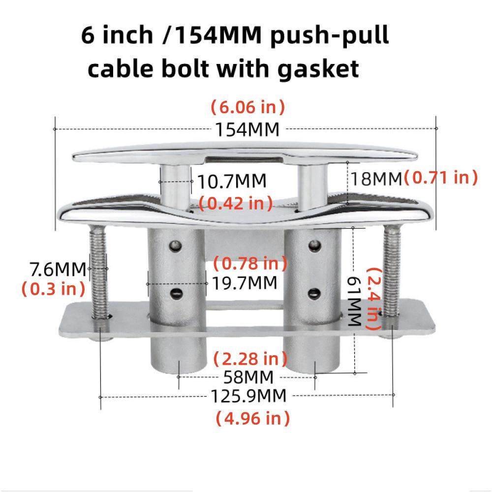 

316 нержавеющая сталь Push-pull швартовный тумба выдвижной выдвижной невидимый швартовный тумба яхта морское оборудование тумба тумба 6inch
