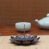 1Pcalloy Incense Burner Stick Holder Buddhism Lotus Line Incense Plate Sandalwood Coil Base Temples Yoga Studios Home Decoration