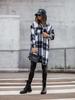 European and American Style Women's Mid-Length Plaid Woolen Coat