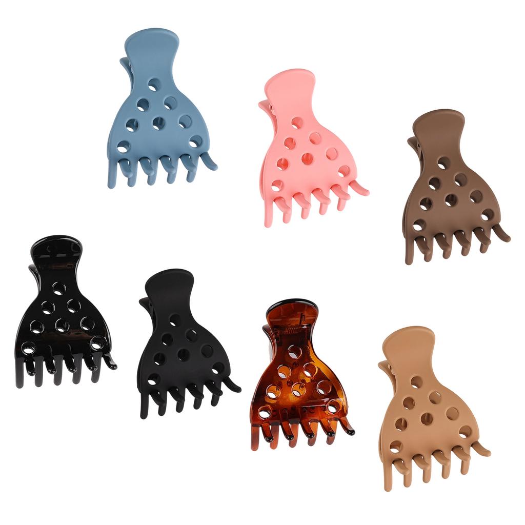 7 Pieces Resin Hair Claws For Women Vintage Design No Crease Clip Volume Boost Curly Hair Styling Accessories