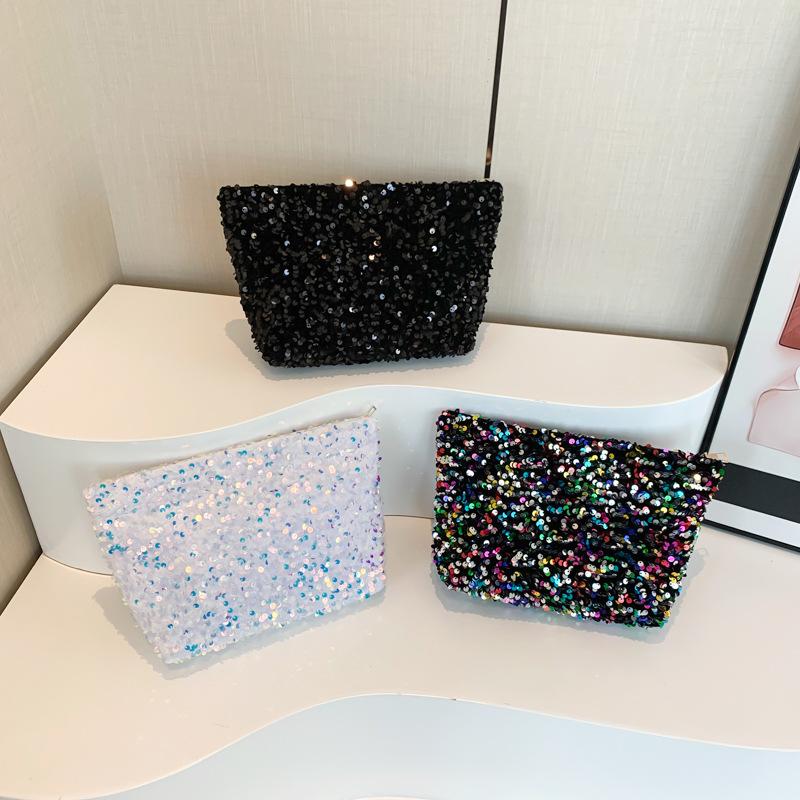 Sequin Fashion Korean Version Casual Bag 2025 Foreign Style Internet Celebrity Clutch Bag This Year Popular Cosmetic Bag Change Bag Spring