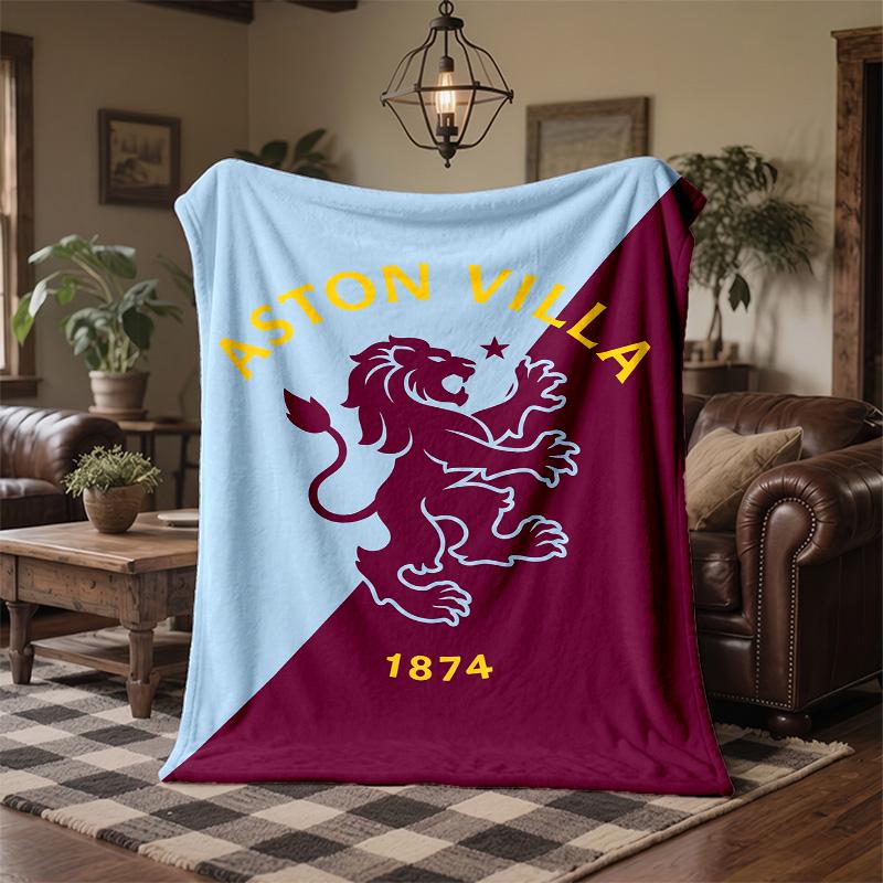 Aston Villa Football Print Flannel Blanket Soft Warm Sofa Bed Throw Blanket For Home Office Bedroom