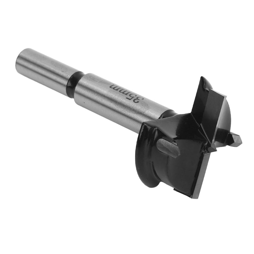 Woodworking Drill Bit with Limit 2 Teeth Round Shank 35mm Hinge Hole Opener for Alloy Plastic Wood