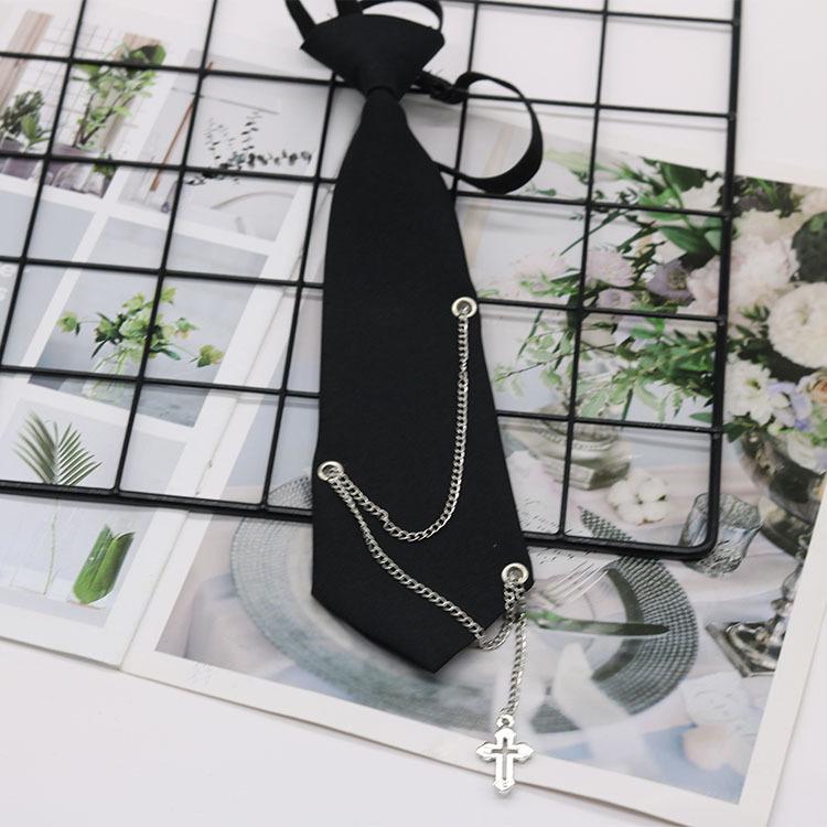 

Rogue Оригинальное Сердце Бабочка Цепь Черный Галстук Женская Рубашка Преппи JK Униформа