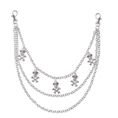 Edgy Skull Charm Metal Jeans Chain Punk Waist Decoration For Women Hip Hop Style