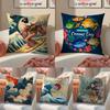 M-Marine Day Pillow Case Anti-dustmite Pillowcase Invisible Zipper Silky Sofa Cushion Cover