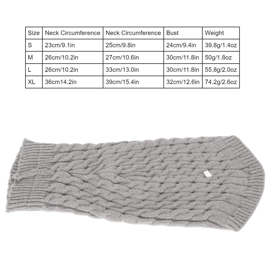 Dog Sweater Wool Soft Comfortable High Neck Pure Color Dog Knitted Pullover Warm Clothes for Small and Medium Dogs Cats