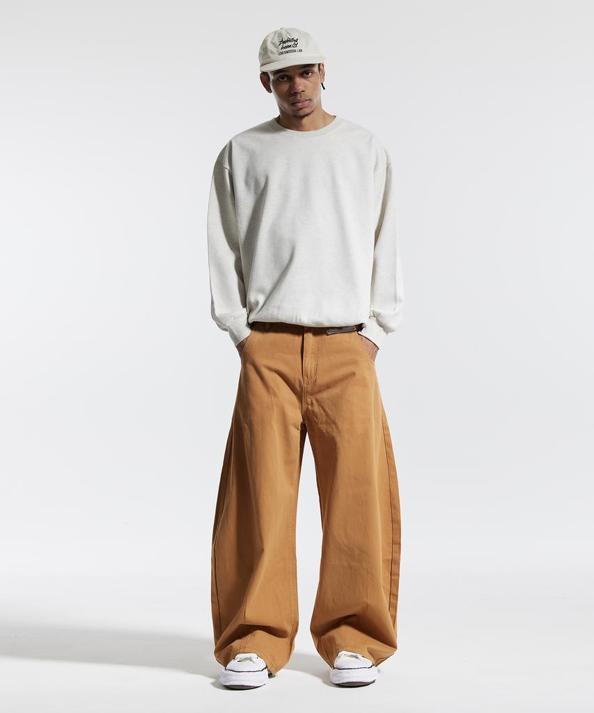 CREAM SODA LAB Handkerchief Wide Balloon Curved Pants Camel