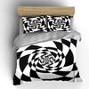 Geometric Spiral Art Decoration Set Soft Comfortable Duvet Cover Bedding Set Included 1*Duvet Cover & 2*Pillowcases, Gift