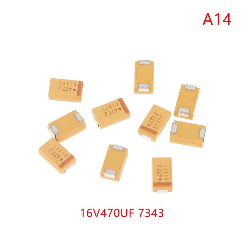 10Pcs A B C D Case Tantalum Capacitor 6V 10V 16V 25V 4.7Uf 10Uf 22Uf 47Uf 100Uf 470Uf For Electronic Projects Circuit Board