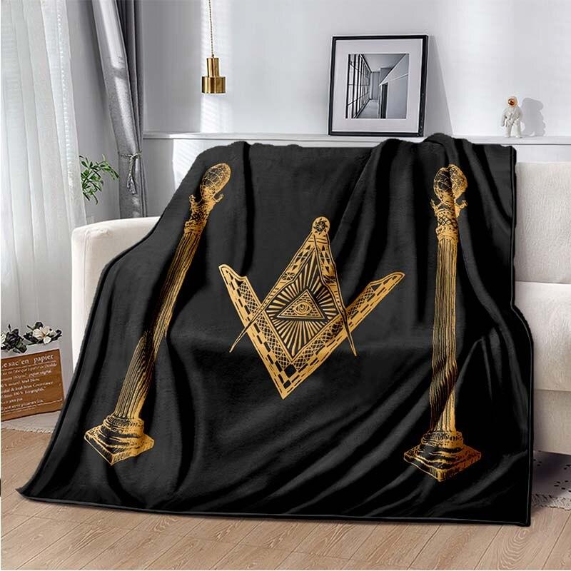 Masonic Freemason Illuminati Ring Throw Blanket Soft Comfortable Sofa Blankets and Throws Flannel Blankets for Adults