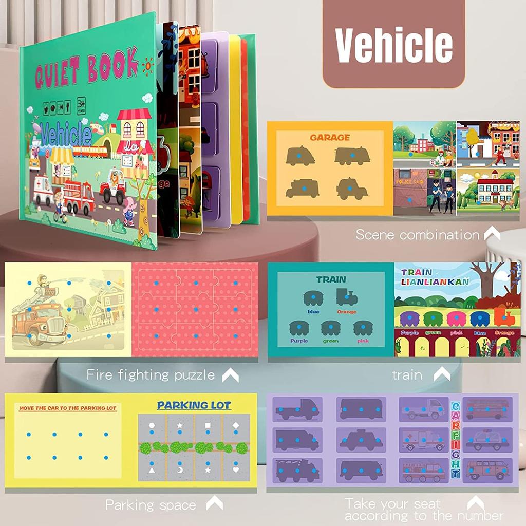 Montessori Quiet Book,Montessori Toy, Quiet Book, Interactive Busy Book, Quiet Book for Early Education, Educational Toy for Children From 3 Years