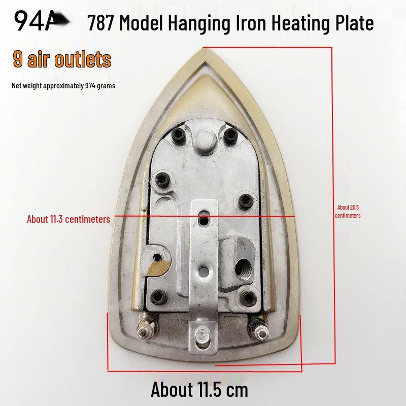 

787 Steam Electric Iron with 94A Hanging Iron Soleplate & 96K Titanium Gold Heating Plate.