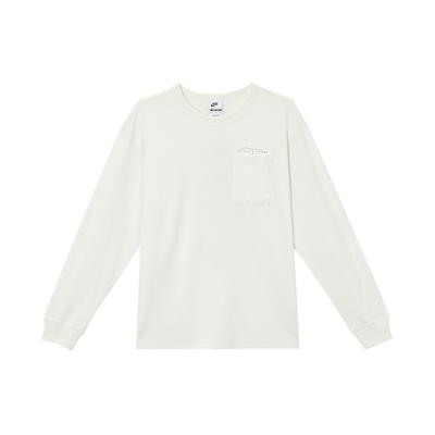 Sportswear Premium Crew Neck Comfortable Pullover Pocket Long Sleeve T-Shirt Men Tops Mountain-White IF0369121