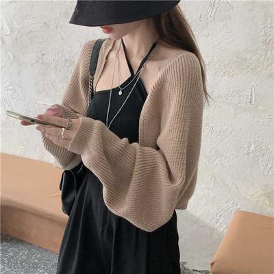 Vállat von Női Kardigán Szexi Szilárd őszi Szabálytalan kötöttáru Laza, minden meccsre alkalmas Crop felsők Női bolero pulóverek Női elegáns High Street puha