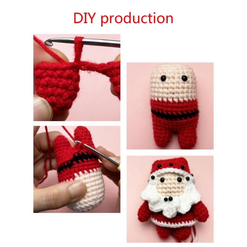 Beginners Crochet Kits DIY Crochet Christmas Kits Including Crochet Hook, Yarn Balls, Needle, Instructions, Accessories
