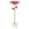 Bee Watering Station with Metal Stake Colorful Metal Flower Bee Bath with Vivid Flower Design for Garden Outdoor Yard Decor