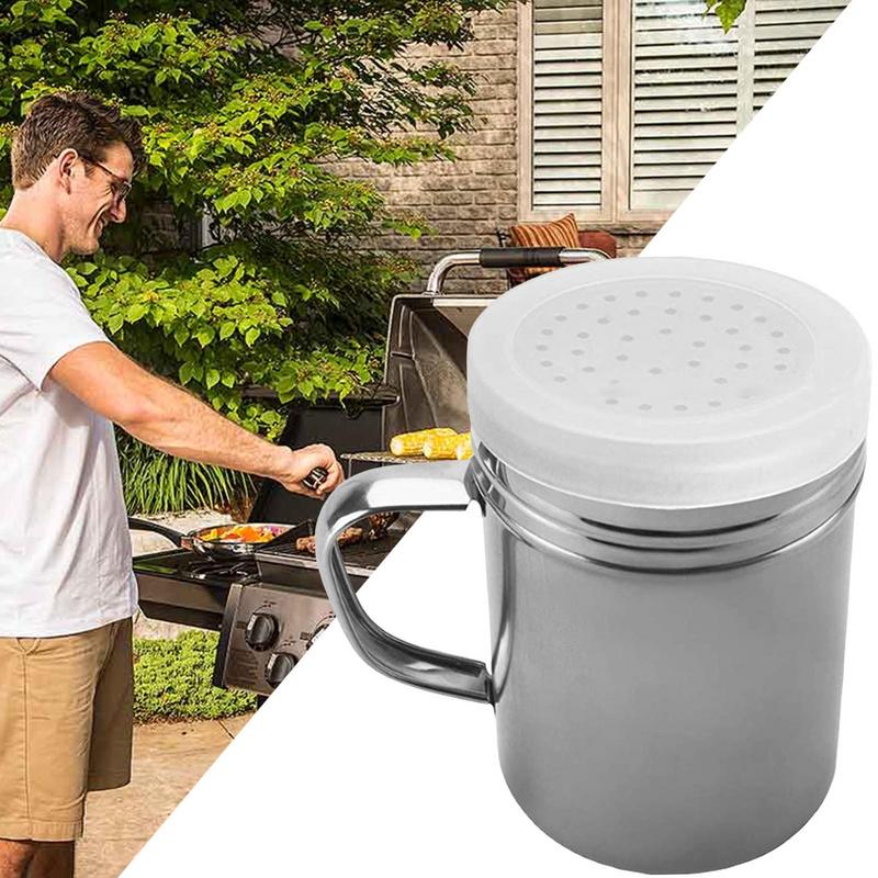 Metal Salt Shaker Salt Pepper Metal Dredge Stainless Steel Seasonings Shakers Rustproof Fine Mesh Dredges Versatile Condiment