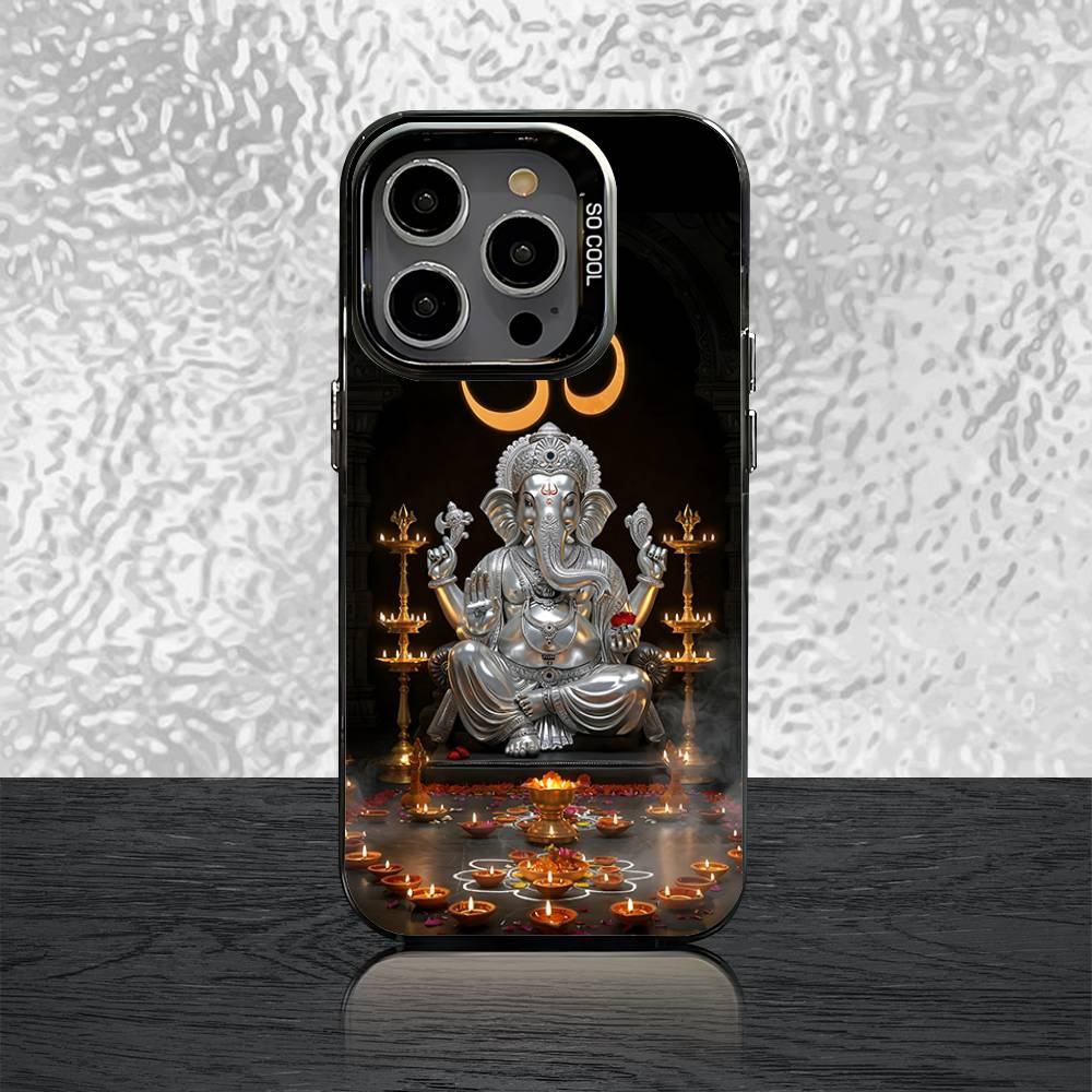 

Ganesh Elephant God Phone Case For iPhone 16,15,14,13,12,11,Pro,XS,Max,Plus,Mini,SE Black Candy Matte Shockproof Cover iPhone11PRO