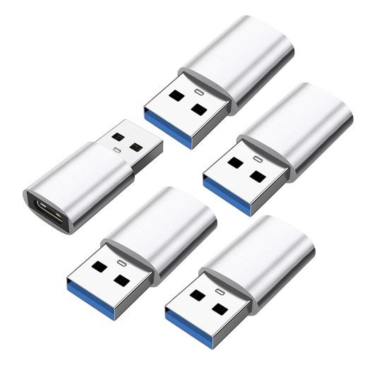 5Pcs Type-C To USB 3.0 Adapter USB-C Female To USB Male Converter with Fast Charging And Data Transfer Universal USB-C Connector