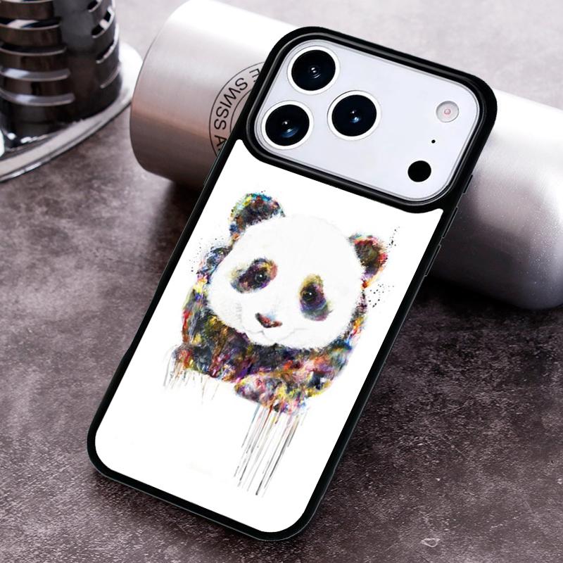 

Cartoon Panda Painting Phone Case For iPhone 17 16 15 14 13 12 11 Pro Max Plus 17Air Soft Silicone Cover iPhone17