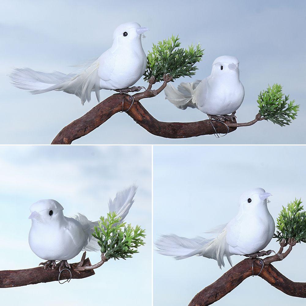 Vivid Artificial Crafts Home Decor Love Peace Pigeons Imitation Bird Model Simulation White Pigeon