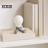 Cute Mini Desk Lamp 3D Printed Articulated LED Glow-in-the-Dark Action Figure, Posable Light Bulb Head Night with Adjustable Posture Decoration