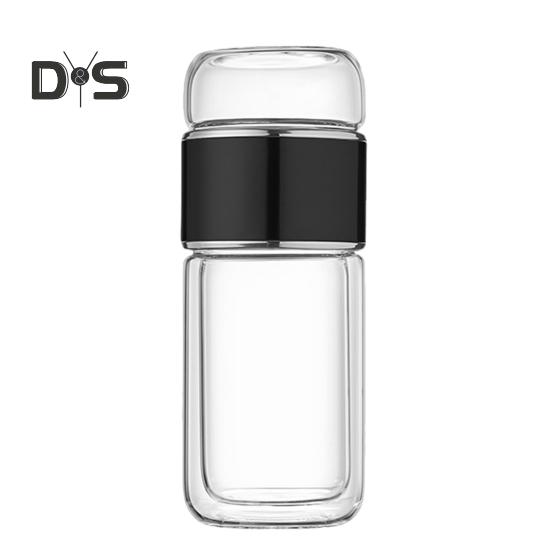 

Стеклянная бутылка для заваривания чая с двухслойной изоляцией, портативная дорожная заварка для чая с фильтром, 300 мл, герметичная чашка для питья для домашнего офиса, активного отдыха на свежем воздухе 300ML чёрный