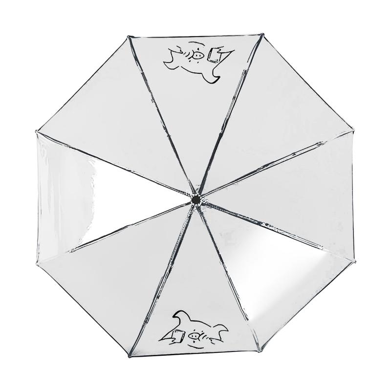 

Открытый детский мультяшный прозрачный противоветровой полностью автоматический пляжный дорожный купольный зонт тройной складной подарок прочный