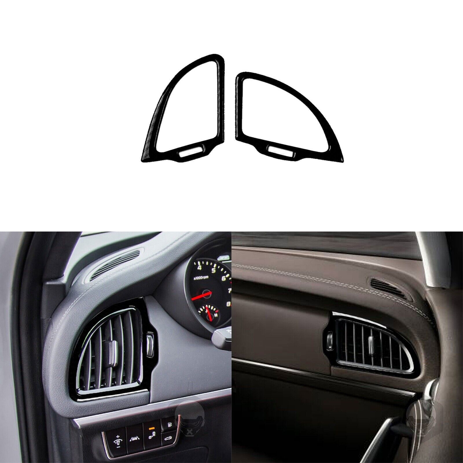 Glossy Piano Black Dashboard Side Air Vent Outlet Cover For Kia Stinger 2018-23