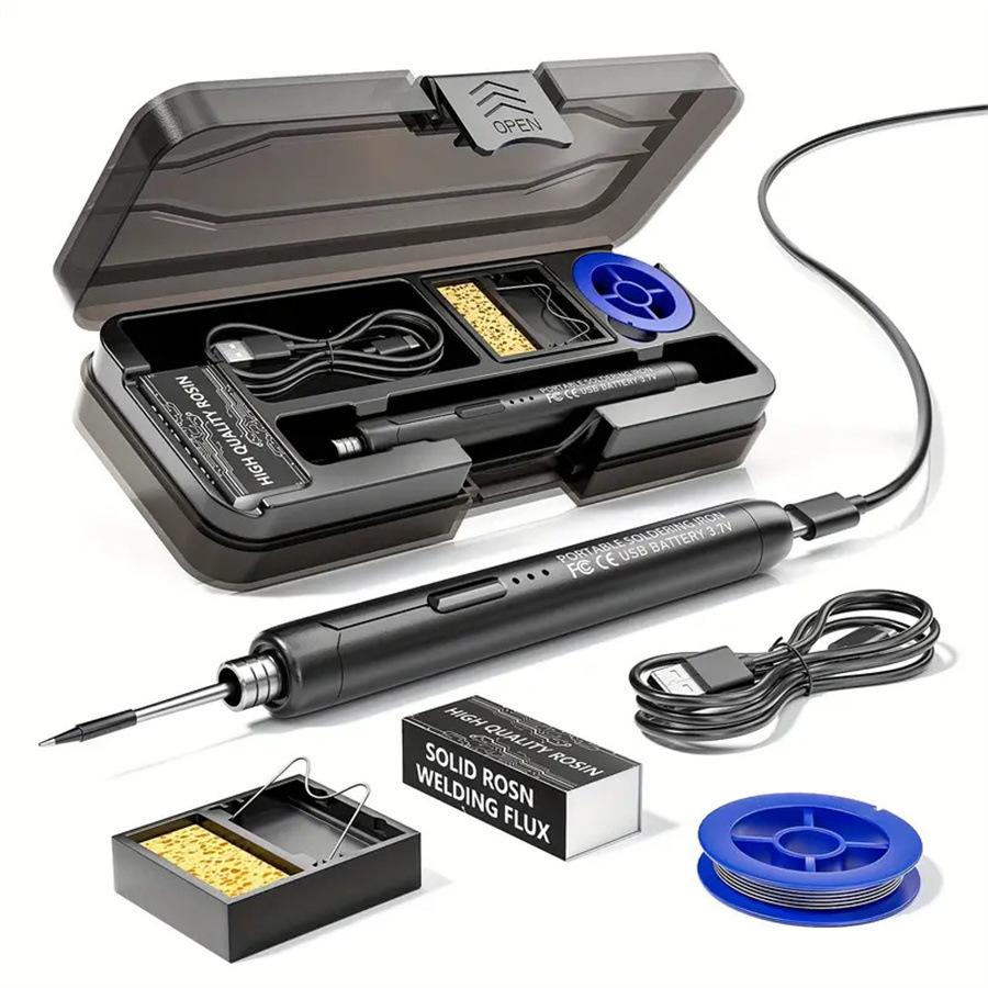 1Pc USB Portable Charging 5V8W Wireless Electric Soldering Iron Welding Repair Mini Household Lithium Battery Soldering Iron Set