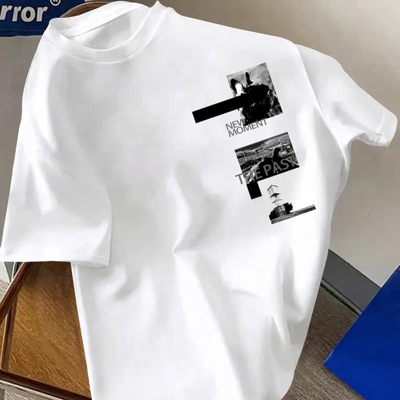 New Summer Men's Fashion T-shirt Personality Landscape Printed Men's T-shirt Top