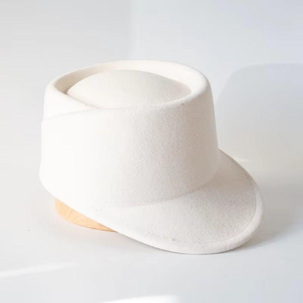 Retro Fedora Hat British Style Wool Topper Hat Vintage Woolen Felt Hat Wedding Party