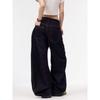 Damen Jeans 2025 Herbst/Winter Retro Locker Weites Bein mit Taschen Design
