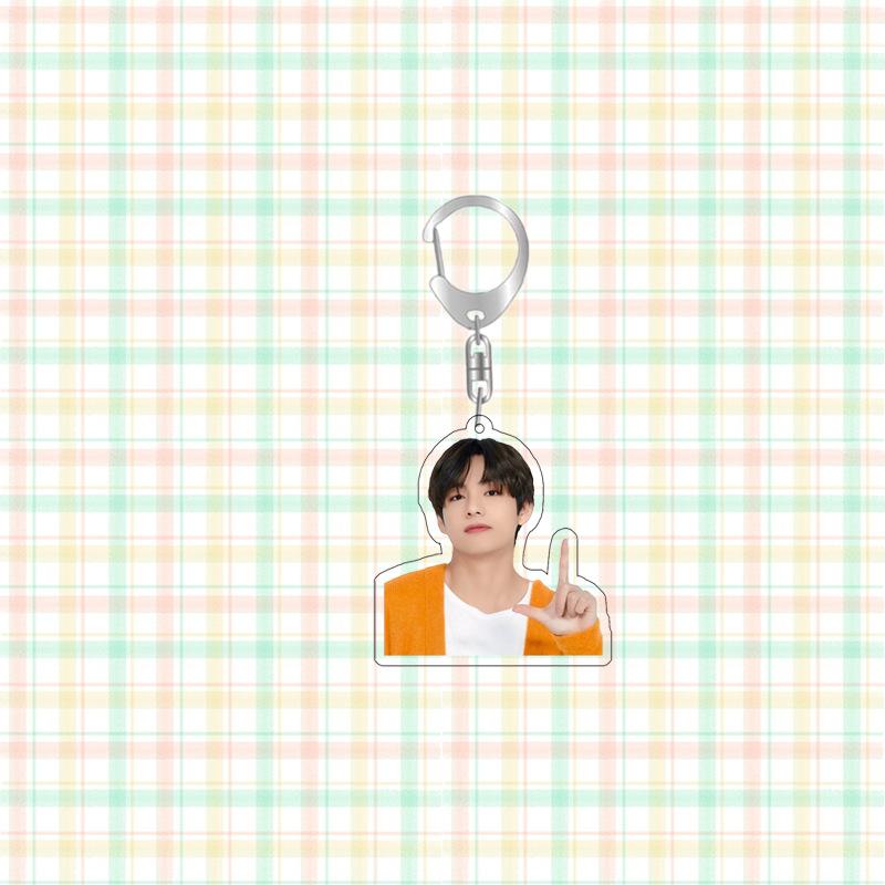 BTS Casual Style Keychain, Bangtan Boys Photo Keyring, Kpop Idol Bag Pendant for ARMY Fans(Jin RM Suga Jimin V J-Hope Jungkook)