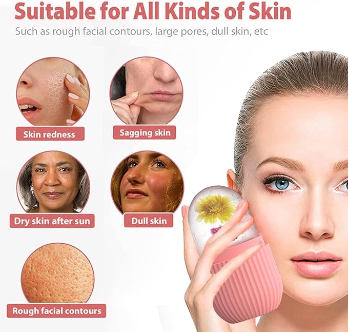Ice Face Roller, DIY Face Massage Roller, Facial Ice Roller for Face, Eyes & Joints, Ice Compress Skin Care Tool for Women & Men