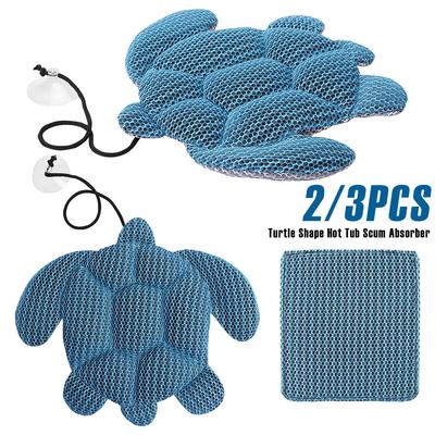 2/3Pcs Turtle Shape Hot Tub Scum Absorber Reusable Spa Oil Absorbing Sponge Floating Scum Ball for Jacuzzi and Bathroom Cleaning