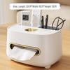 Luxury Multifunctional Desktop Tissue Box with Remote Control Storage