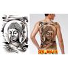 Water Transfer Printing Full Back Tattoo Sticker Buddha Pattern Full Back Temporary Tattoos  Unisex