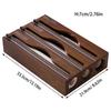 Kitchen Plastic Wrap Cutter Box with Kitchen Paper Holder 3-in-1 Shelf Foil Parchment Bamboo Storage Box