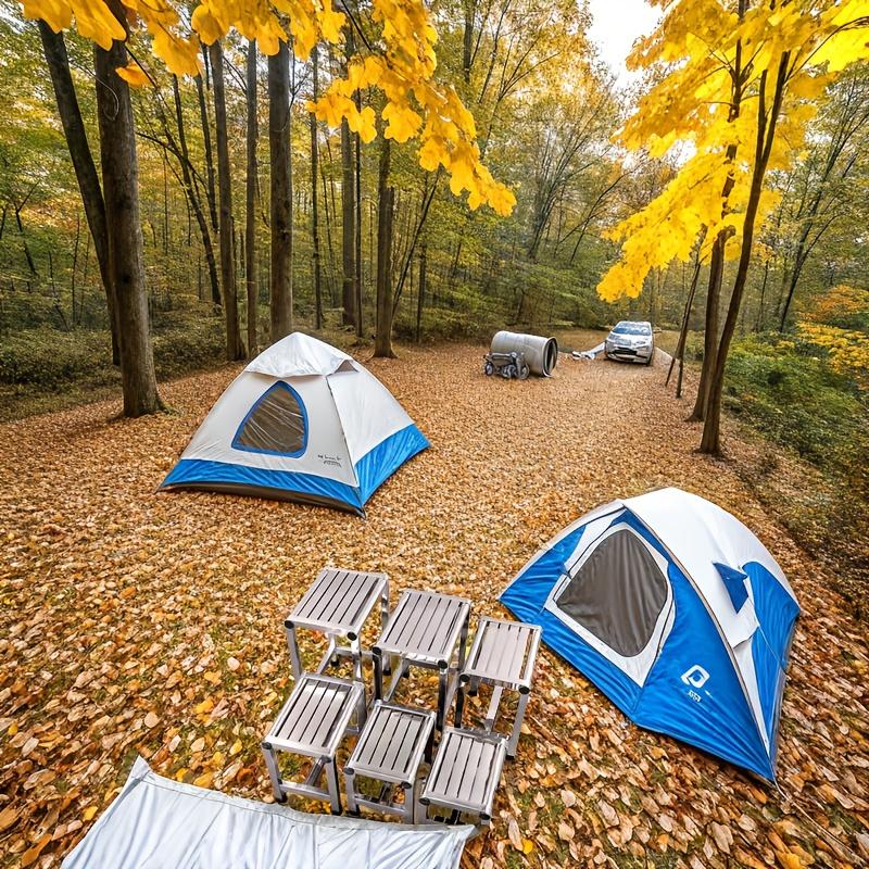 1pc Stainless Steel Square Stool - Durable Non-Slip Outdoor Camping Bench, Ideal for Picnics and Gardening