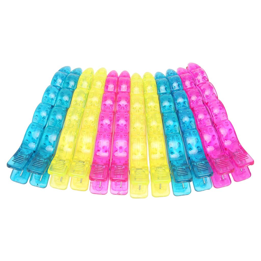 12Pcs Hairpin Duck Billed ABS Colorful Hair Fixing Clip Pin for Hairdressing Salon