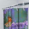 Monarch Butterfly Lavender Bath Shower Curtain Floral Home Decor Waterproof Printing for Bathroom Decoration Purple 3D Digital P