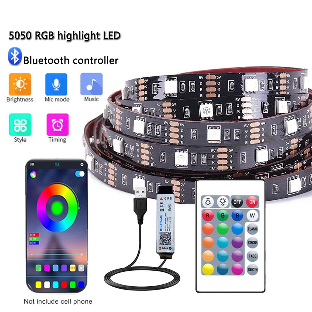 USB LED Strip Light 5050 RGB Light Strip TV Backlight Lights Decor RGB For Bedroom Indoor Decor