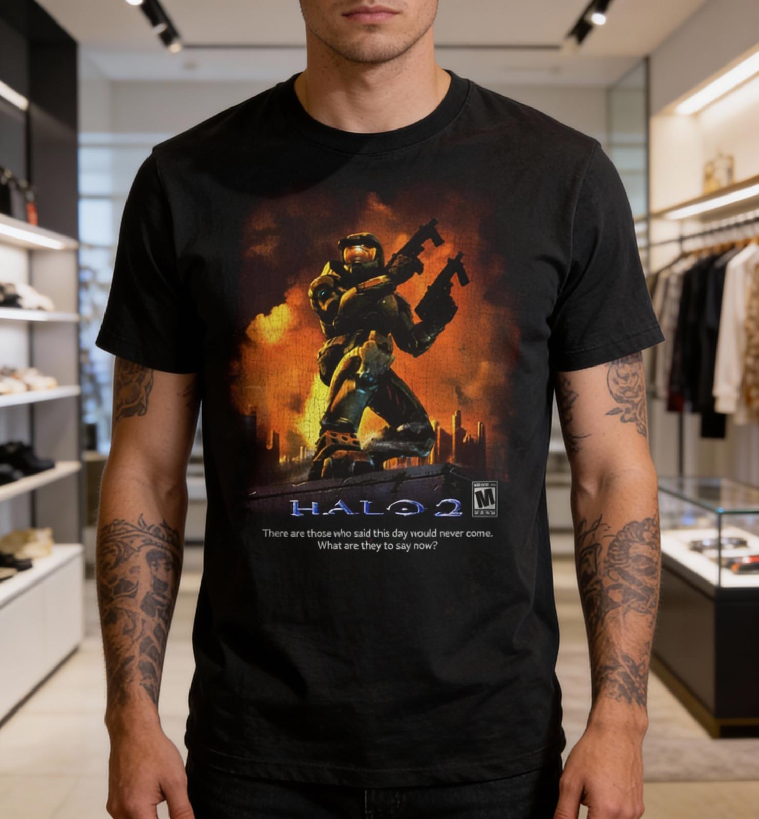 Halo 2 Master Chief T Shirt Retro Bootleg Video Game Graphic Tee S-5 XL NWT XL