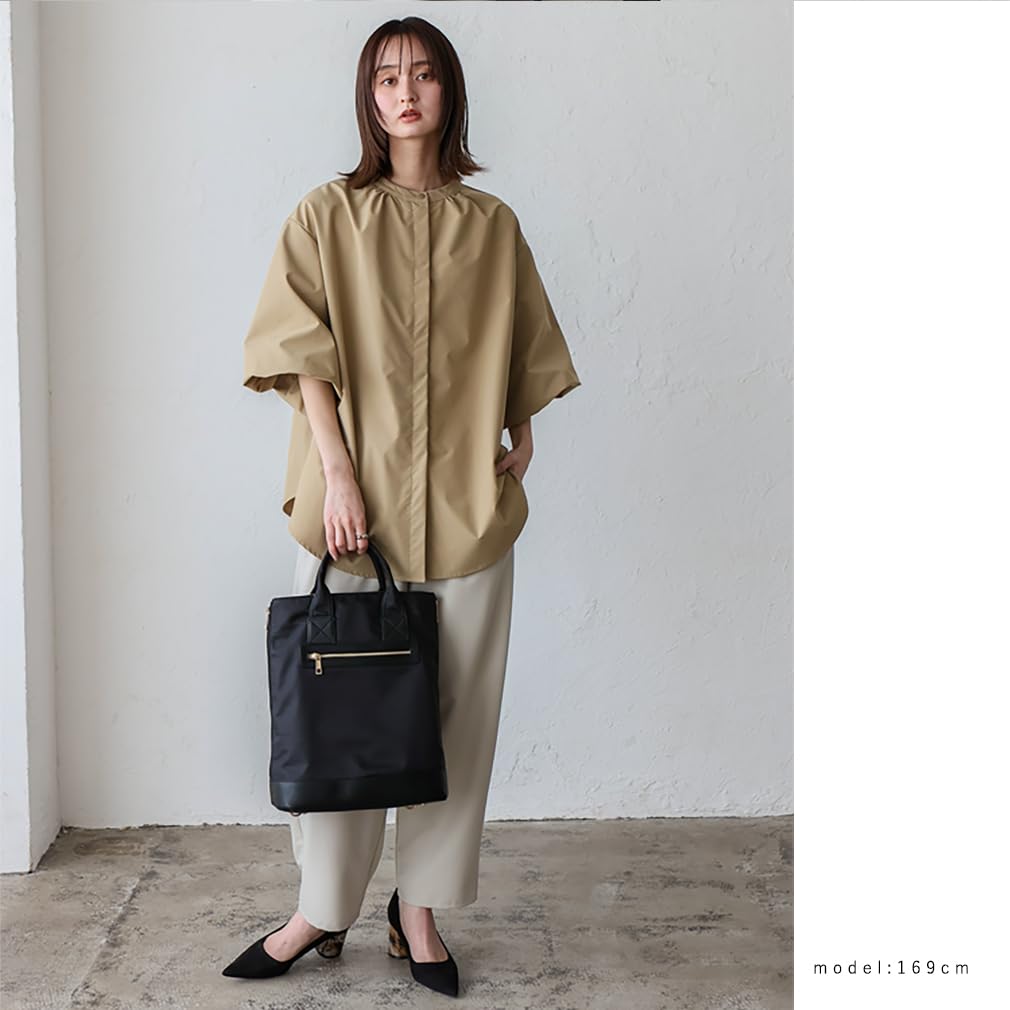 VITAFELICE Women's Side-Zip Nylon Backpack inb-10075z (Black)