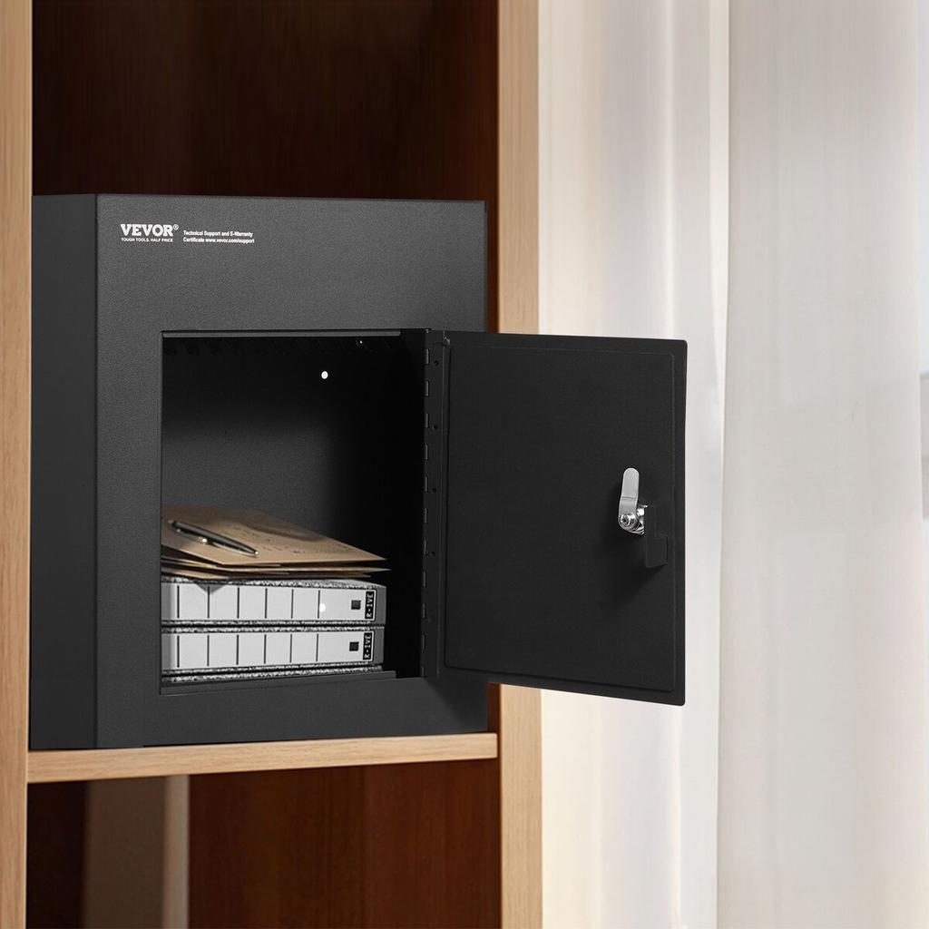 Through The Wall Drop Box 13x7x17" Mailbox with Combination Lock Black