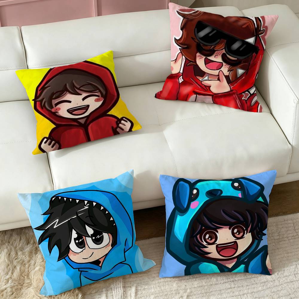 Cute O-Omz C-Crew Pillow Case Square Double-Sided Sofa Cushion Cover Bedroom Bedside Pillow