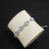 Luxury Zircon Flower Jewelry Set Geometric Drop Necklace Earrings Bracelet 3PCS